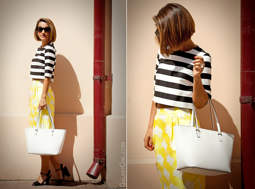 pencil skirt Asos and striped top with Kate Spade New York bag by GalantGirl.com