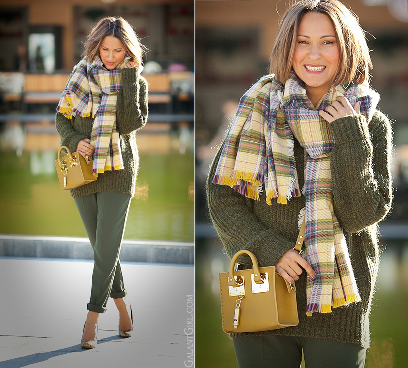 warm autumn outfit 2014 on GalantGirl.com with Sophie Hulme tote