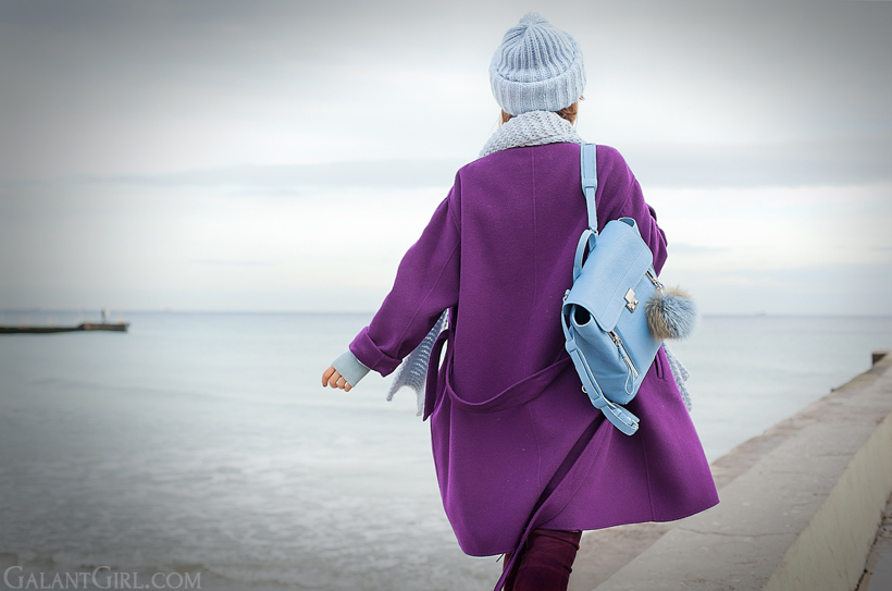 3.1 phillip lim blue pashli backpack, galant girl, purple max mara coat