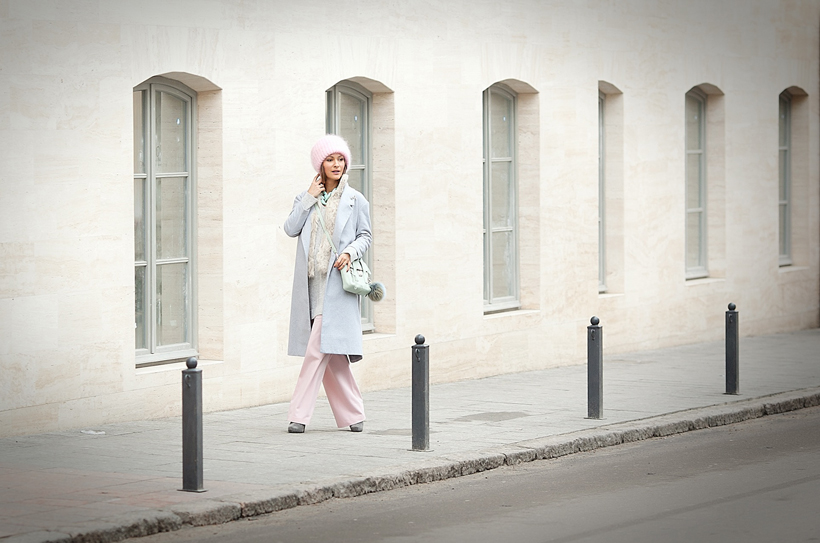 pastel winter outfit, galant girl, grey coat, 3.1 phillip lim pashli, 