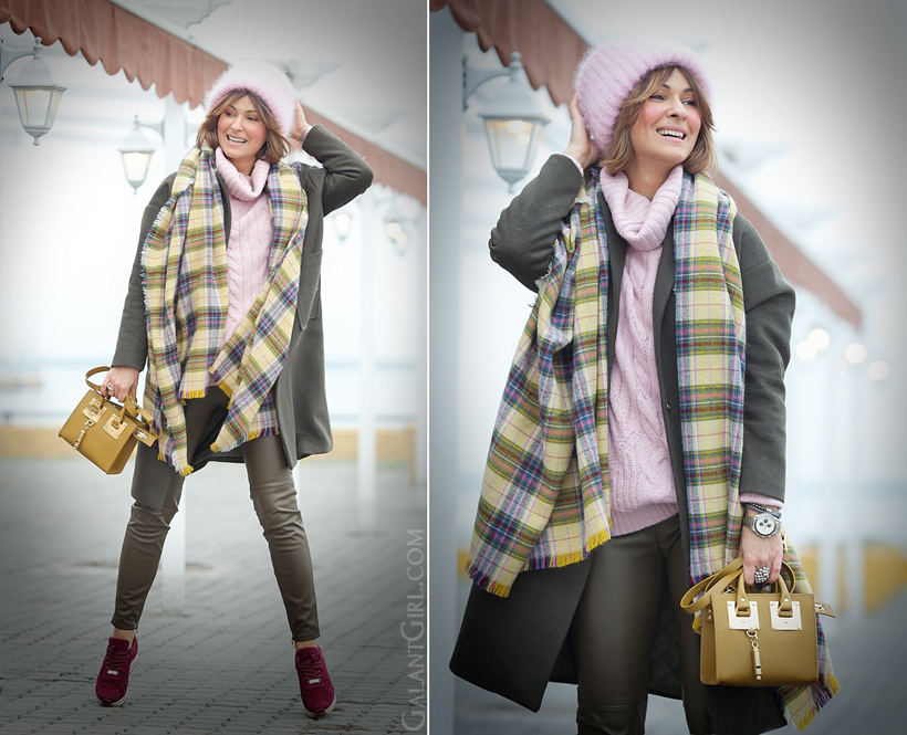 warm winter outfit with Sophie Hulme bag