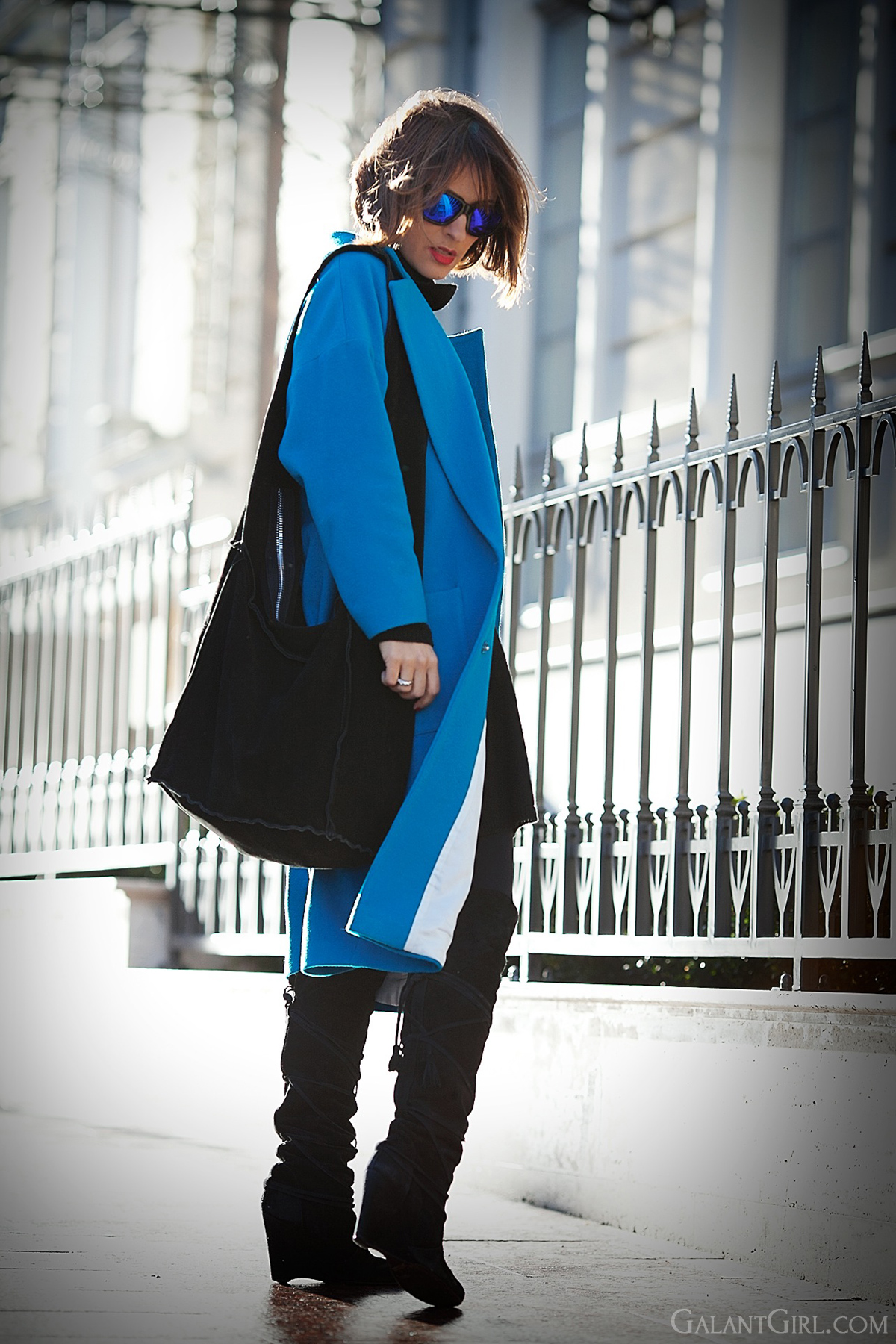 blue Cooper & Stollbrand wool coat, blue wool coat, galant girl, 
