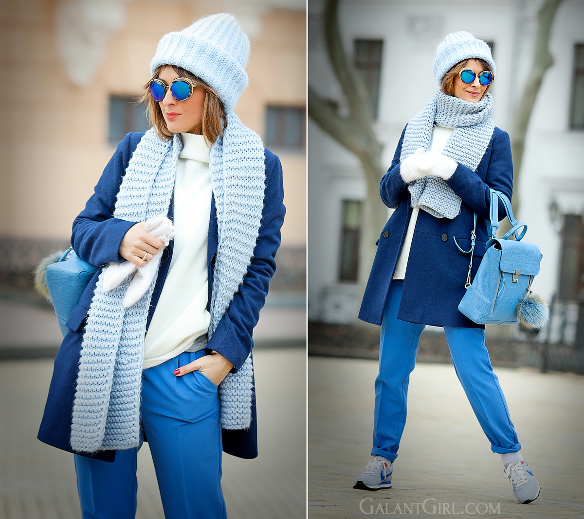 winter outfit, navy coat outfit, galant girl, cutler and gross eyewear, cutler and gross sunglasses, 