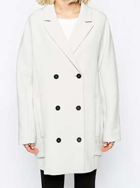 Selected Jany Coat with Contrast Buttons