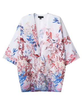 Floral Short Sleeves Kimono Coat