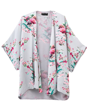 Floral Print Kimono Coat