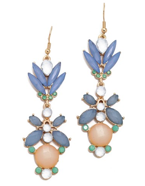 Adia Kibur Floral Crystal Drop Earrings