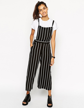 ASOS Jumpsuit With Pinafore In Stripe