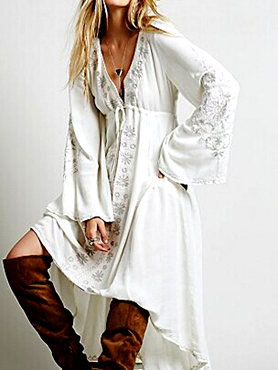 White Embroidery COTTON Dress