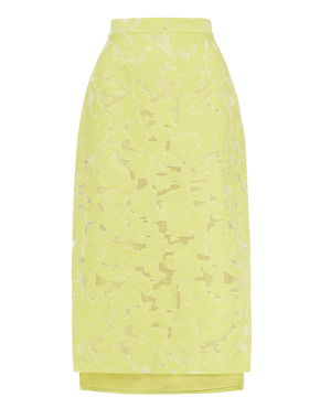 Whistles Leanora Burn Out Skirt, Yellow