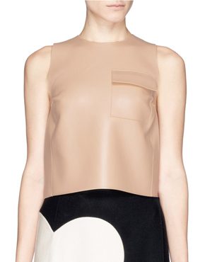 MSGM FAUX LEATHER TOP