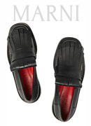 MARNI Fringed leather loafers