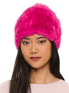 Adrienne Landau Knit Fur Pom Pom Hat