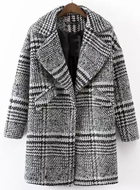 Houndstooth Woolen Coat