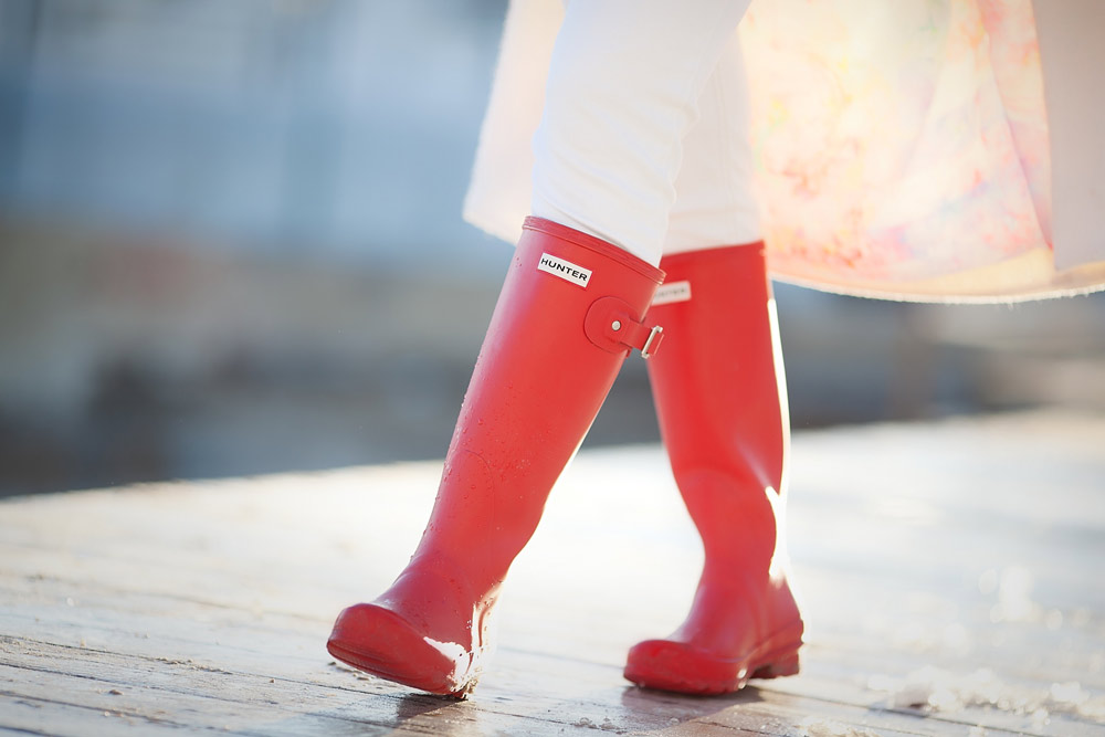 red hunter boots