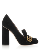 GUCCI Fringed suede pumps