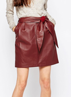 Reiss Belted Leather Mini Skirt