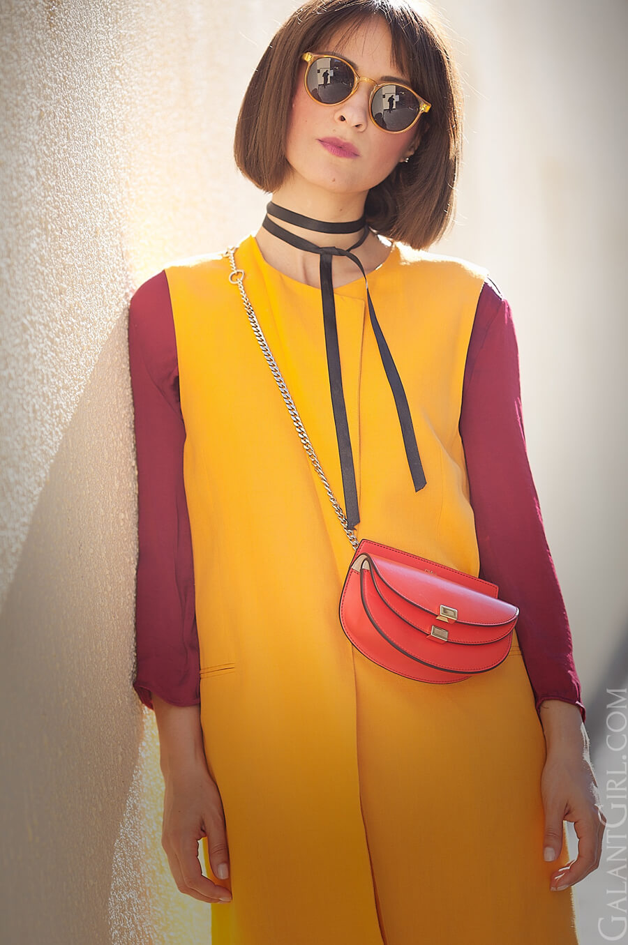 warm-colours-outfits for spring with chloe georgia bag and zara longline orange linen waistcoat 