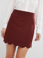 ASOS A-Line Mini Skirt with Scallop Hem