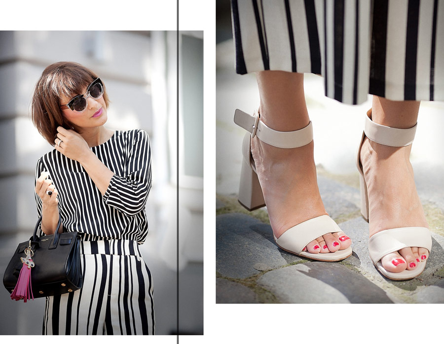 striped accessories, street style details